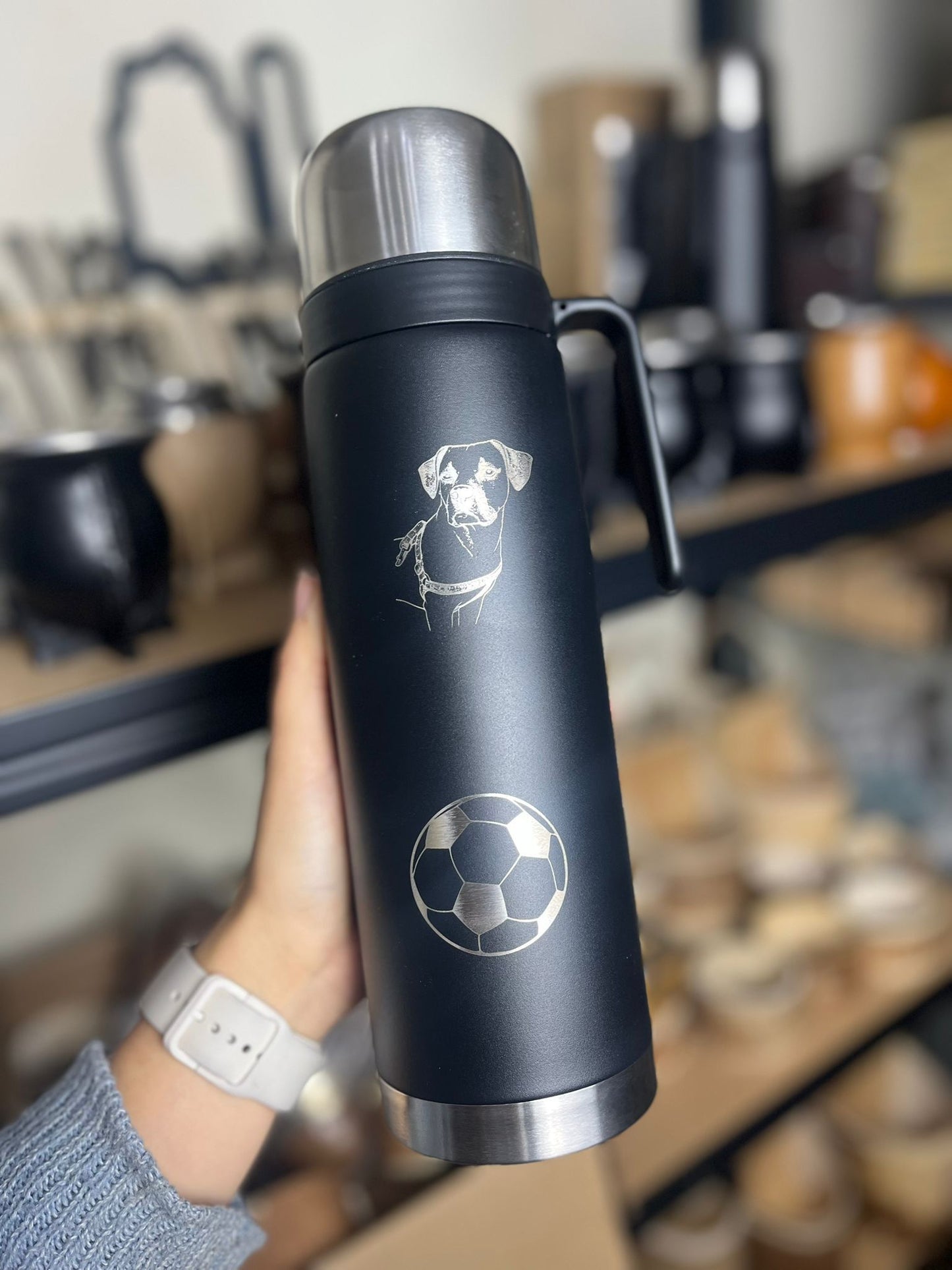 Termo media manija 1L grabado láser personalizado