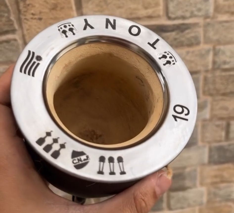 Mate camionero forrado en cuero