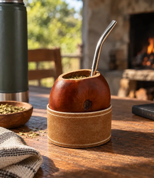 Mate galleta + posamate cuero
