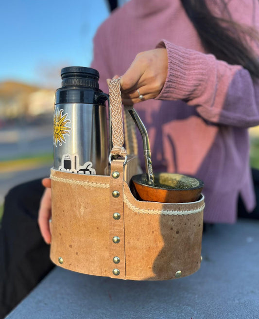 Matera cuero crudo - trenzada