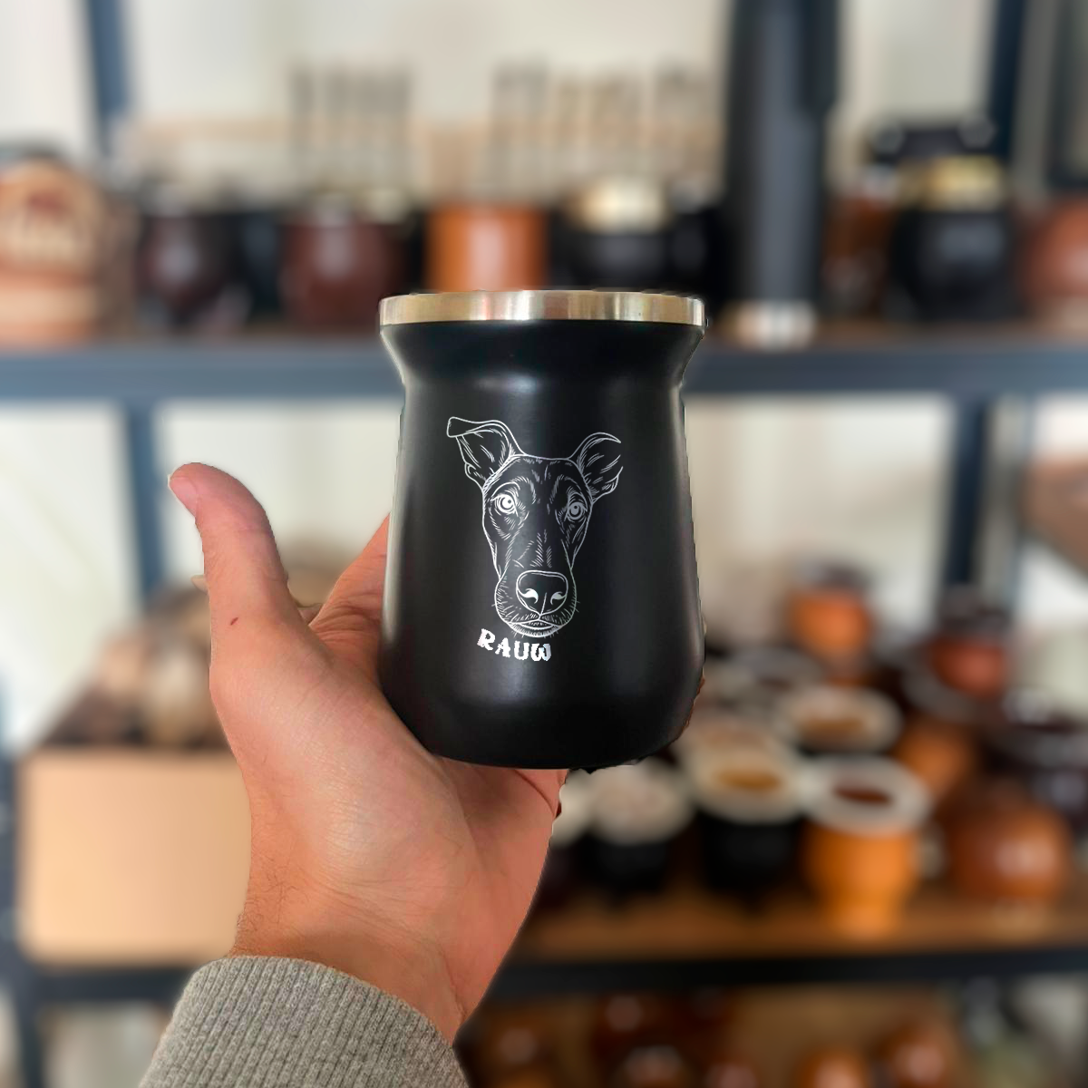 Mate acero inoxidable grabado láser personalizado