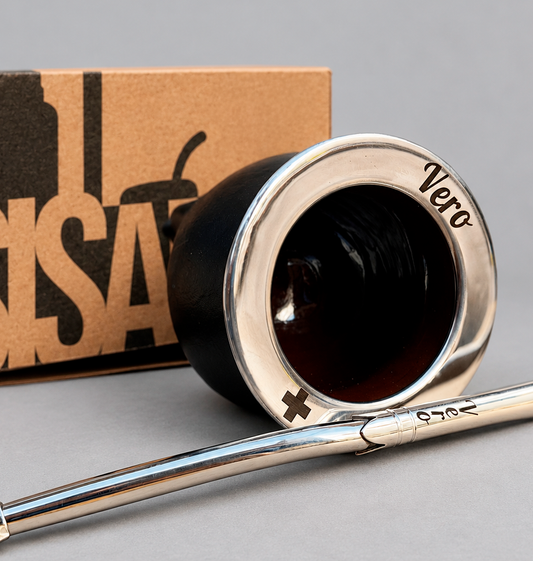 Mate camionero de cuero + bombilla de alpaca personalizados