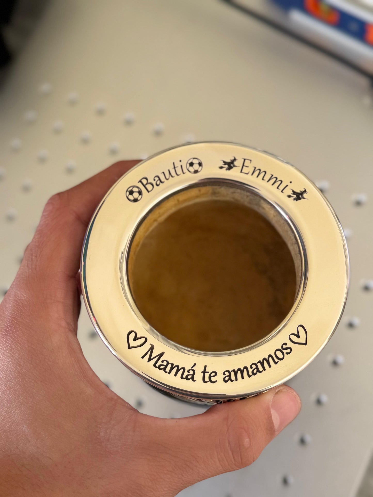 Mate Imperial virola lisa grabado láser