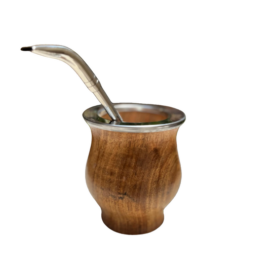 Mate camionero de algarrobo + bombilla alpaca pico loro