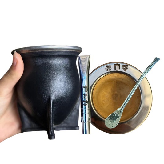 Mate camionero de cuero + bombilla de alpaca personalizados