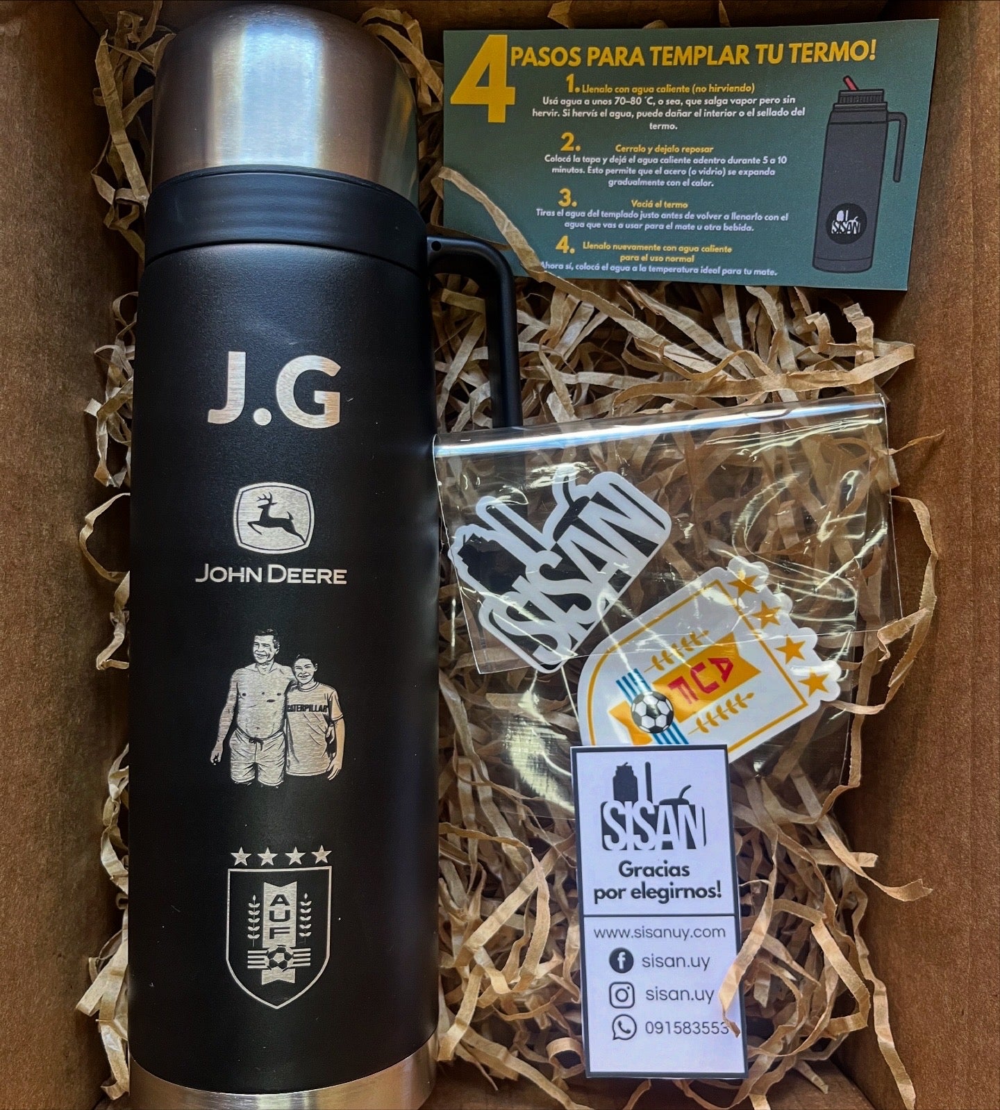 Termo media manija 1L grabado láser personalizado