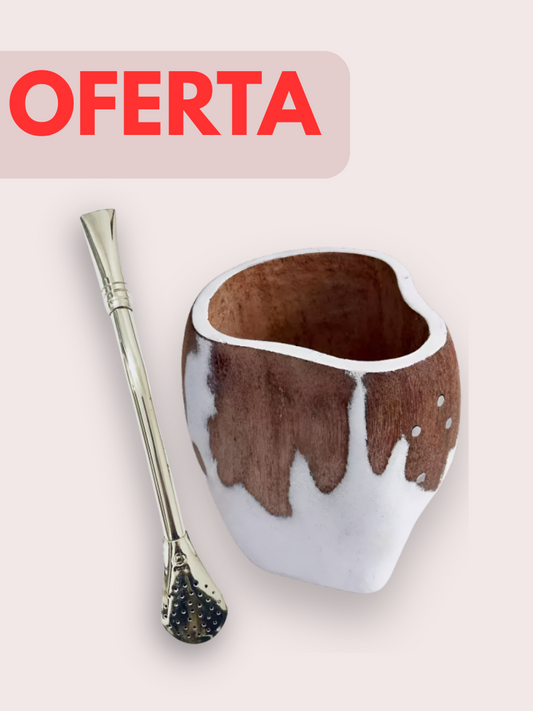 Mate Ranchero de algarrobo + bombillon acero inoxidable.