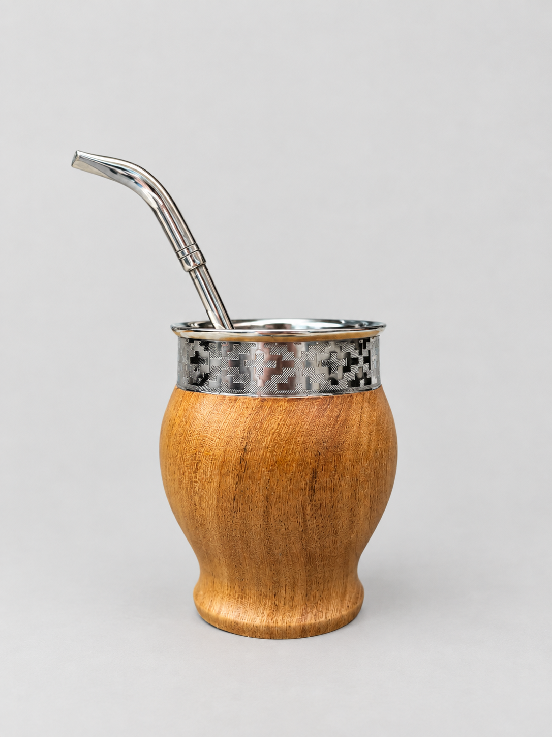 Mate Imperial De Algarrobo Con Bombilla Pico De Loro Alpaca