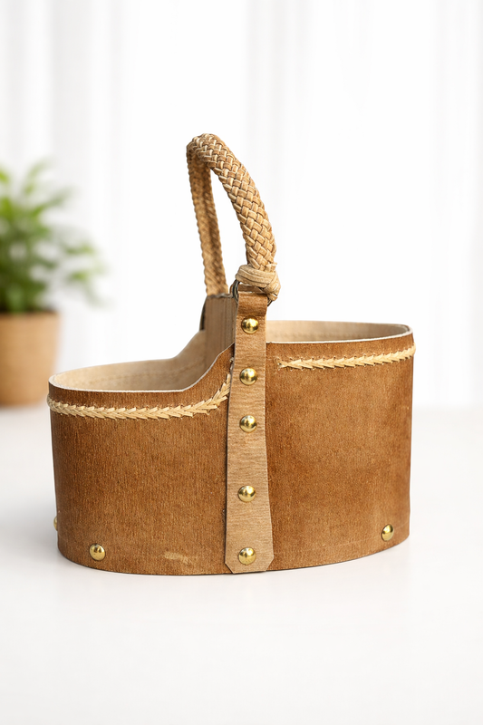 Matera cuero crudo - trenzada