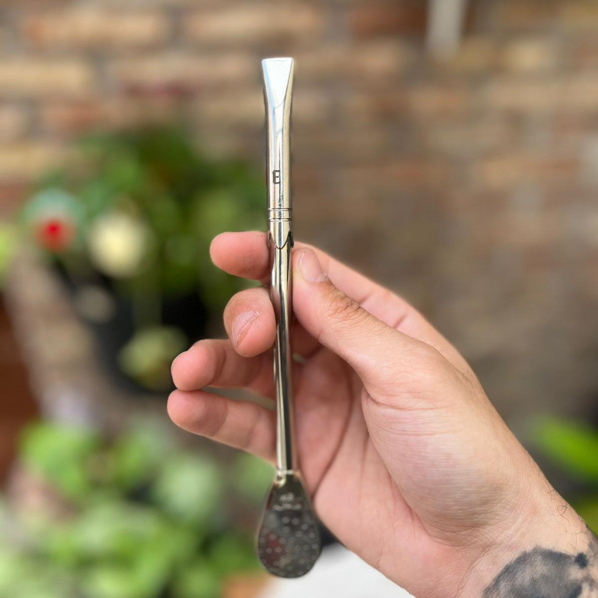 Bombilla de Alpaca pico recto