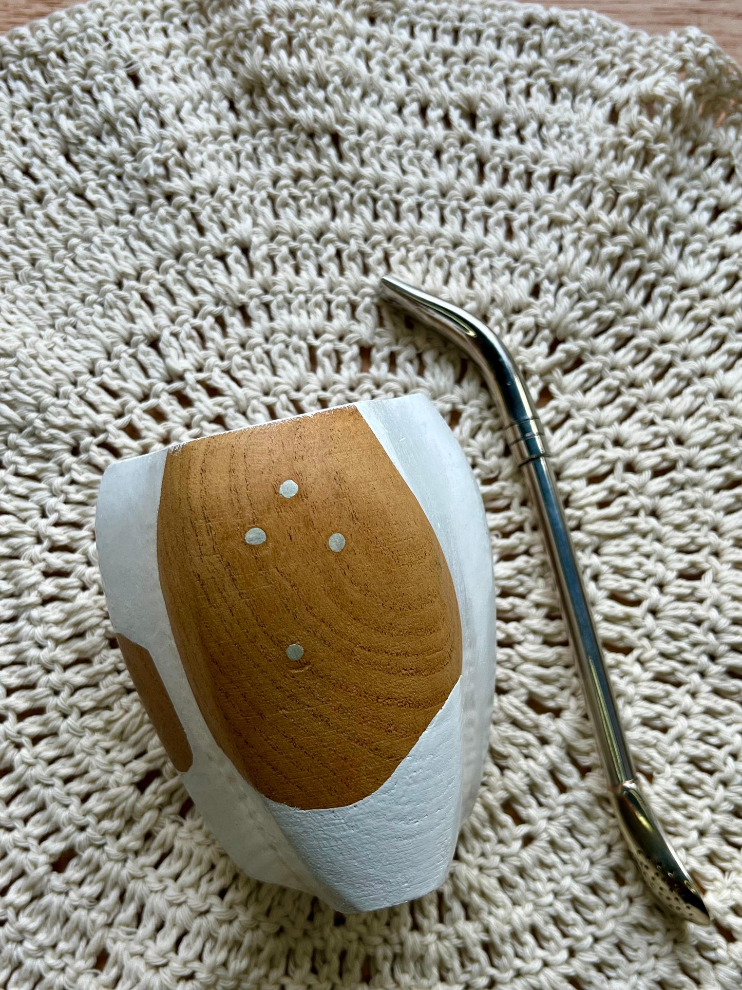 Mate Ranchero de algarrobo + bombilla alpaca pico loro.