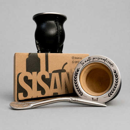 Mate camionero de cuero + bombilla de alpaca personalizados